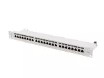 PATCH PANEL 24 PORT 1U 19" KAT.7 FTP Z ORGANIZEREM KABLOWYM EKRANOWANY SZARY LANBERG