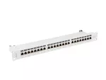 PATCH PANEL 24 PORT 1U 19" KAT.7 FTP Z ORGANIZEREM KABLOWYM EKRANOWANY SZARY LANBERG