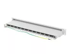 PATCH PANEL 24 PORT 1U 19" KAT.7 FTP Z ORGANIZEREM KABLOWYM EKRANOWANY SZARY LANBERG