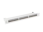 PATCH PANEL 24 PORT 1U 19" KAT.7 FTP Z ORGANIZEREM KABLOWYM EKRANOWANY SZARY LANBERG