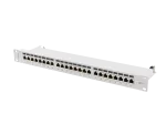PATCH PANEL 24 PORT 1U 19" KAT.7 FTP Z ORGANIZEREM KABLOWYM EKRANOWANY SZARY LANBERG
