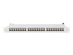 PATCH PANEL 24 PORT 1U 19" KAT.7 FTP Z ORGANIZEREM KABLOWYM EKRANOWANY SZARY LANBERG