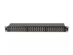 PATCH PANEL 48 PORT 1U 19" KAT.5E FTP Z ORGANIZEREM KABLOWYM EKRANOWANY CZARNY LANBERG