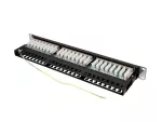 PATCH PANEL 48 PORT 1U 19" KAT.5E FTP Z ORGANIZEREM KABLOWYM EKRANOWANY CZARNY LANBERG