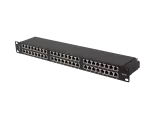 PATCH PANEL 48 PORT 1U 19" KAT.6 FTP Z ORGANIZEREM KABLOWYM EKRANOWANY CZARNY LANBERG