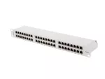 PATCH PANEL 48 PORT 1U 19" KAT.6 FTP Z ORGANIZEREM KABLOWYM EKRANOWANY SZARY LANBERG