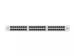 PATCH PANEL 48 PORT 1U 19" KAT.6 FTP Z ORGANIZEREM KABLOWYM EKRANOWANY SZARY LANBERG