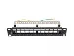 PATCH PANEL PUSTY 12 PORT 1U 10" FTP Z ORGANIZEREM DO MODUŁÓW KEYSTONE CZARNY LANBERG