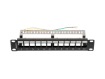 PATCH PANEL PUSTY 12 PORT 1U 10" FTP Z ORGANIZEREM DO MODUŁÓW KEYSTONE CZARNY LANBERG