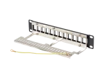 PATCH PANEL PUSTY 12 PORT 1U 10" FTP Z ORGANIZEREM DO MODUŁÓW KEYSTONE CZARNY LANBERG