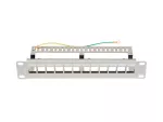 PATCH PANEL PUSTY 12 PORT 1U 10" FTP Z ORGANIZEREM DO MODUŁÓW KEYSTONE SZARY LANBERG