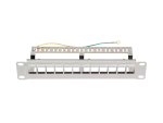 PATCH PANEL PUSTY 12 PORT 1U 10" FTP Z ORGANIZEREM DO MODUŁÓW KEYSTONE SZARY LANBERG