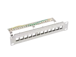 PATCH PANEL PUSTY 12 PORT 1U 10" FTP Z ORGANIZEREM DO MODUŁÓW KEYSTONE SZARY LANBERG