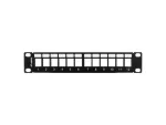 PATCH PANEL PUSTY 12 PORT 1U 10" Z ORGANIZEREM DO MODUŁÓW KEYSTONE CZARNY LANBERG