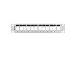 PATCH PANEL PUSTY 12 PORT 1U 10" Z ORGANIZEREM DO MODUŁÓW KEYSTONE SZARY LANBERG