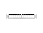 PATCH PANEL PUSTY 12 PORT 1U 10" Z ORGANIZEREM DO MODUŁÓW KEYSTONE SZARY LANBERG