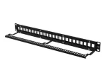 PATCH PANEL PUSTY 24 PORT 1U 19" DO MODUŁÓW KEYSTONE CZARNY LANBERG