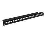 PATCH PANEL PUSTY 24 PORT 1U 19" DO MODUŁÓW KEYSTONE CZARNY LANBERG