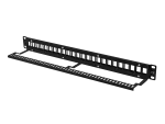 PATCH PANEL PUSTY 24 PORT 1U 19" DO MODUŁÓW KEYSTONE CZARNY LANBERG