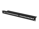 PATCH PANEL PUSTY 24 PORT 1U 19" DO MODUŁÓW KEYSTONE CZARNY LANBERG