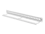 PATCH PANEL PUSTY 24 PORT 1U 19" DO MODUŁÓW KEYSTONE SZARY LANBERG