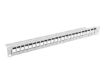 PATCH PANEL PUSTY 24 PORT 1U 19" DO MODUŁÓW KEYSTONE SZARY LANBERG