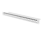 PATCH PANEL PUSTY 24 PORT 1U 19" DO MODUŁÓW KEYSTONE SZARY LANBERG