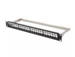 PATCH PANEL PUSTY 24 PORT 1U 19" FTP Z ORGANIZEREM DO MODUŁÓW KEYSTONE CZARNY LANBERG
