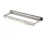 PATCH PANEL PUSTY 24 PORT 1U 19" FTP Z ORGANIZEREM DO MODUŁÓW KEYSTONE CZARNY LANBERG