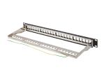 PATCH PANEL PUSTY 24 PORT 1U 19" FTP Z ORGANIZEREM DO MODUŁÓW KEYSTONE CZARNY LANBERG
