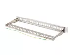 PATCH PANEL PUSTY 24 PORT 1U 19" FTP Z ORGANIZEREM DO MODUŁÓW KEYSTONE SZARY LANBERG