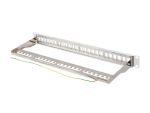 PATCH PANEL PUSTY 24 PORT 1U 19" FTP Z ORGANIZEREM DO MODUŁÓW KEYSTONE SZARY LANBERG
