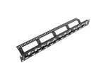 PATCH PANEL PUSTY 24 PORT 1U 19" NAPRZEMIENNY Z ORGANIZEREM DO MODUŁÓW KEYSTONE CZARNY LANBERG
