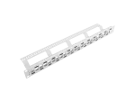 PATCH PANEL PUSTY 24 PORT 1U 19" NAPRZEMIENNY Z ORGANIZEREM DO MODUŁÓW KEYSTONE SZARY LANBERG