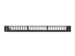 PATCH PANEL PUSTY 24 PORT 1U 19" Z ORGANIZEREM DO MODUŁÓW KEYSTONE CZARNY LANBERG