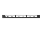 PATCH PANEL PUSTY 24 PORT 1U 19" Z ORGANIZEREM DO MODUŁÓW KEYSTONE CZARNY LANBERG