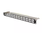 PATCH PANEL PUSTY 48 PORT 1U 19" FTP Z ORGANIZEREM DO MODUŁÓW KEYSTONE CZARNY LANBERG