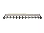 PATCH PANEL PUSTY 48 PORT 1U 19" FTP Z ORGANIZEREM DO MODUŁÓW KEYSTONE CZARNY LANBERG