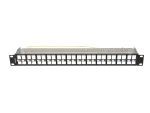 PATCH PANEL PUSTY 48 PORT 1U 19" FTP Z ORGANIZEREM DO MODUŁÓW KEYSTONE CZARNY LANBERG