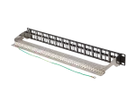 PATCH PANEL PUSTY 48 PORT 1U 19" FTP Z ORGANIZEREM DO MODUŁÓW KEYSTONE CZARNY LANBERG
