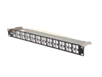 PATCH PANEL PUSTY 48 PORT 1U 19" FTP Z ORGANIZEREM DO MODUŁÓW KEYSTONE CZARNY LANBERG