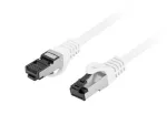 PATCHCORD KAT.8.1 S/FTP LSZH CU 0.5M BIAŁY FLUKE PASSED LANBERG