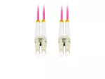 PATCHCORD ŚWIATŁOWODOWY MM LC/UPC-LC/UPC DUPLEX 3.0MM OM4 50/125 LSZH 2M FIOLETOWY LANBERG
