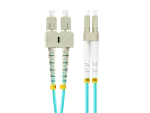 PATCHCORD ŚWIATŁOWODOWY MM LC/UPC-SC/UPC DUPLEX 3.0MM OM3 50/125 LSZH 1M AQUA LANBERG