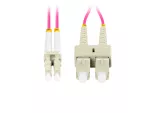 PATCHCORD ŚWIATŁOWODOWY MM LC/UPC-SC/UPC DUPLEX 3.0MM OM4 50/125 LSZH 0.5M FIOLETOWY LANBERG