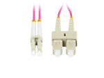 PATCHCORD ŚWIATŁOWODOWY MM LC/UPC-SC/UPC DUPLEX 3.0MM OM4 50/125 LSZH 0.5M FIOLETOWY LANBERG