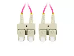 PATCHCORD ŚWIATŁOWODOWY MM SC/UPC-SC/UPC DUPLEX 3.0MM OM4 50/125 LSZH 1M FIOLETOWY LANBERG
