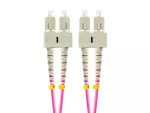 PATCHCORD ŚWIATŁOWODOWY MM SC/UPC-SC/UPC DUPLEX 3.0MM OM4 50/125 LSZH 5M FIOLETOWY LANBERG