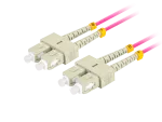 PATCHCORD ŚWIATŁOWODOWY MM SC/UPC-SC/UPC DUPLEX 3.0MM OM4 50/125 LSZH 5M FIOLETOWY LANBERG