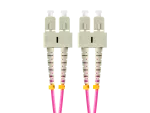 PATCHCORD ŚWIATŁOWODOWY MM SC/UPC-SC/UPC DUPLEX 3.0MM OM4 50/125 LSZH 5M FIOLETOWY LANBERG